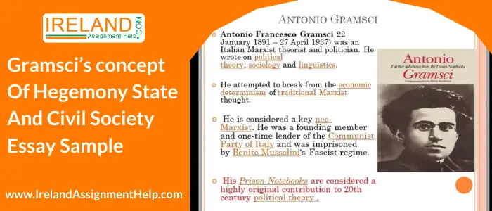 Gramsci's concept of hegemony state and civil society Essay Sample 