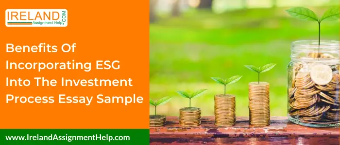 Benefits of Incorporating ESG into the Investment Process Essay Sample